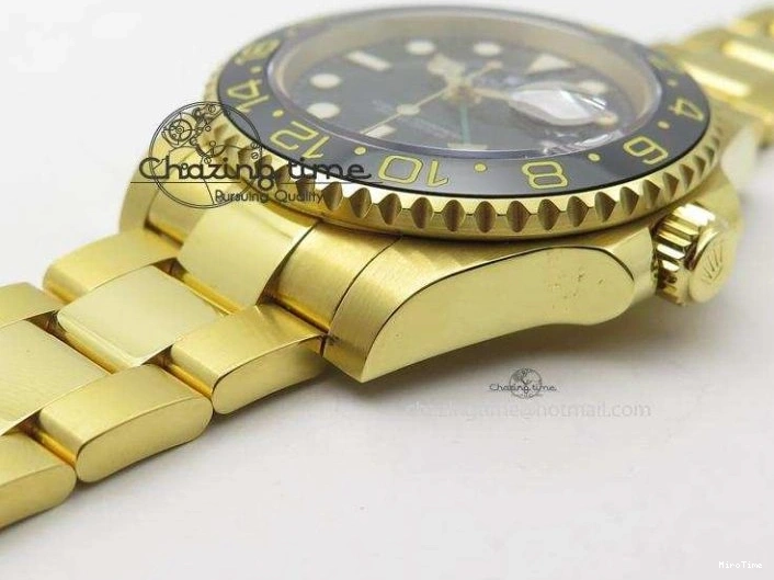 MiroTime 0116 RelaxedFit GMT-Master II 116718 LN Bp-Maker Best Edition YG Wrapped Bezel Black Dial On YG Bracelet ETA 3988